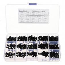 Suleve MXNP3 480pcs White Black M2 M2 5 M3 Nylon Plastic Phillips Screw Round Head Hex Nut Assortment Kits