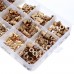 Suleve MXBN5 400Pcs M2 M3 M4 M5 Knurled Brass Round Female Thread Knurled Nuts Round Insert Embedment Nut Assortment Set