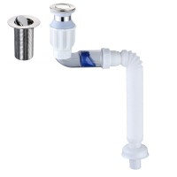 Household Deodorant Washbasin Water Pipe  Style  F White Without Basket and Overflow